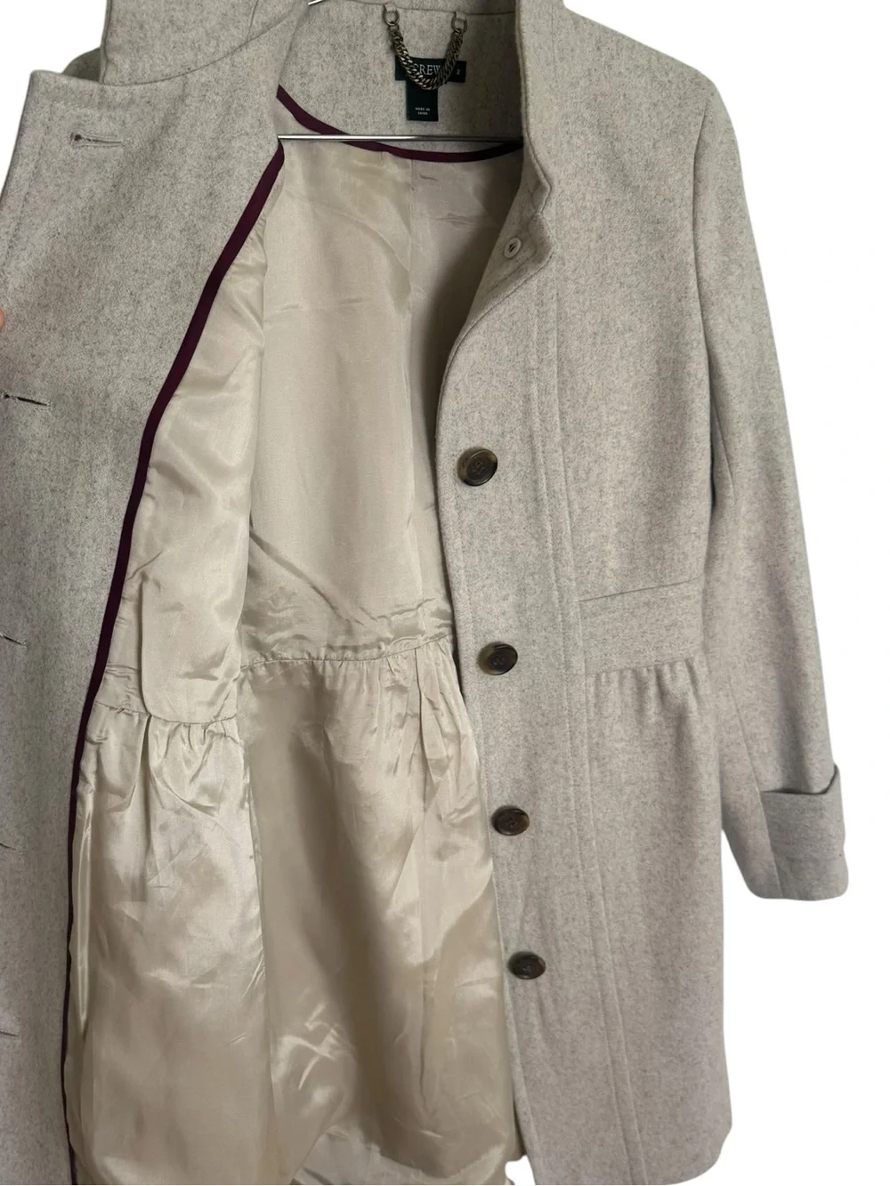J.Crew Factory Skirted Dress Coat Heather Cloud 2 - Picture 4 of 6